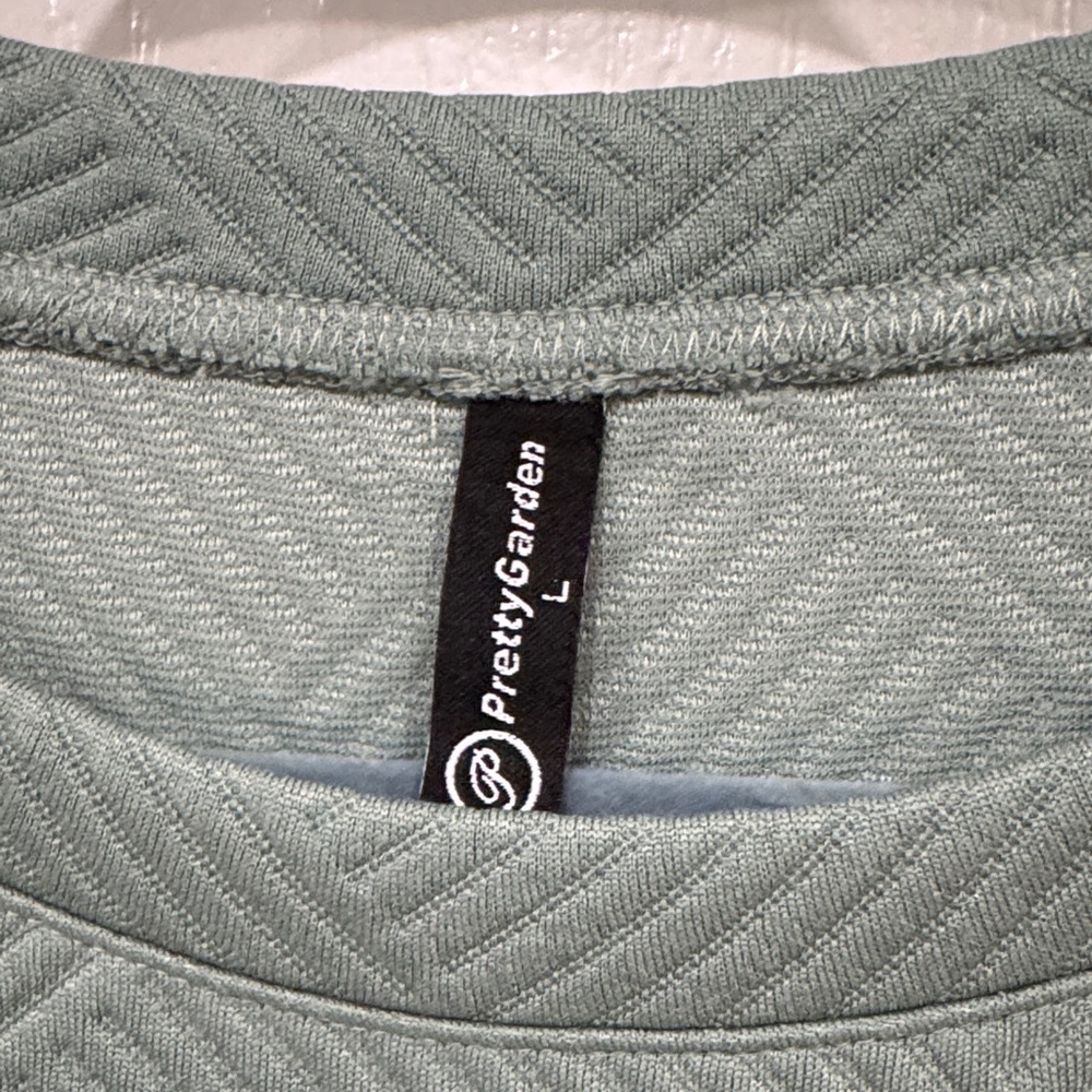 Sage Green Textured Straight Cut Dress - Picture 2 of 4